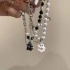 Black White Beaded Bracelets for Women Sweet Aesthetic Charm Bracelets Jewelry