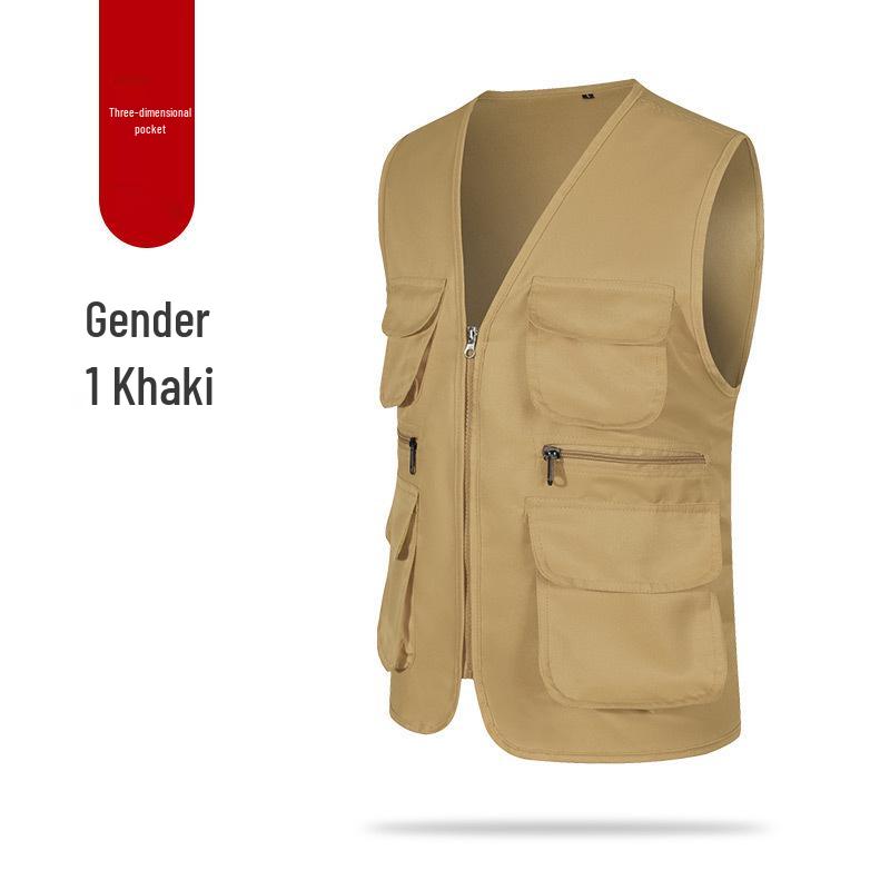 Custom Logo Multi-Pocket Reflective Safety Vest for Photography, Volunteers, and Construction