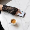 Breathable Mesh Fingerless Gloves Flower Pattern Arm Sleeve Lace Sunscreen Gloves  Tattoo Covering