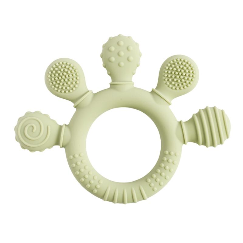 

Baby Silicone Teethers Animal Food Grade Silicone Baby 0-12 Toys Silicone Teeth Grinding Stick Newborn Pacifier Accessories Toys зелений