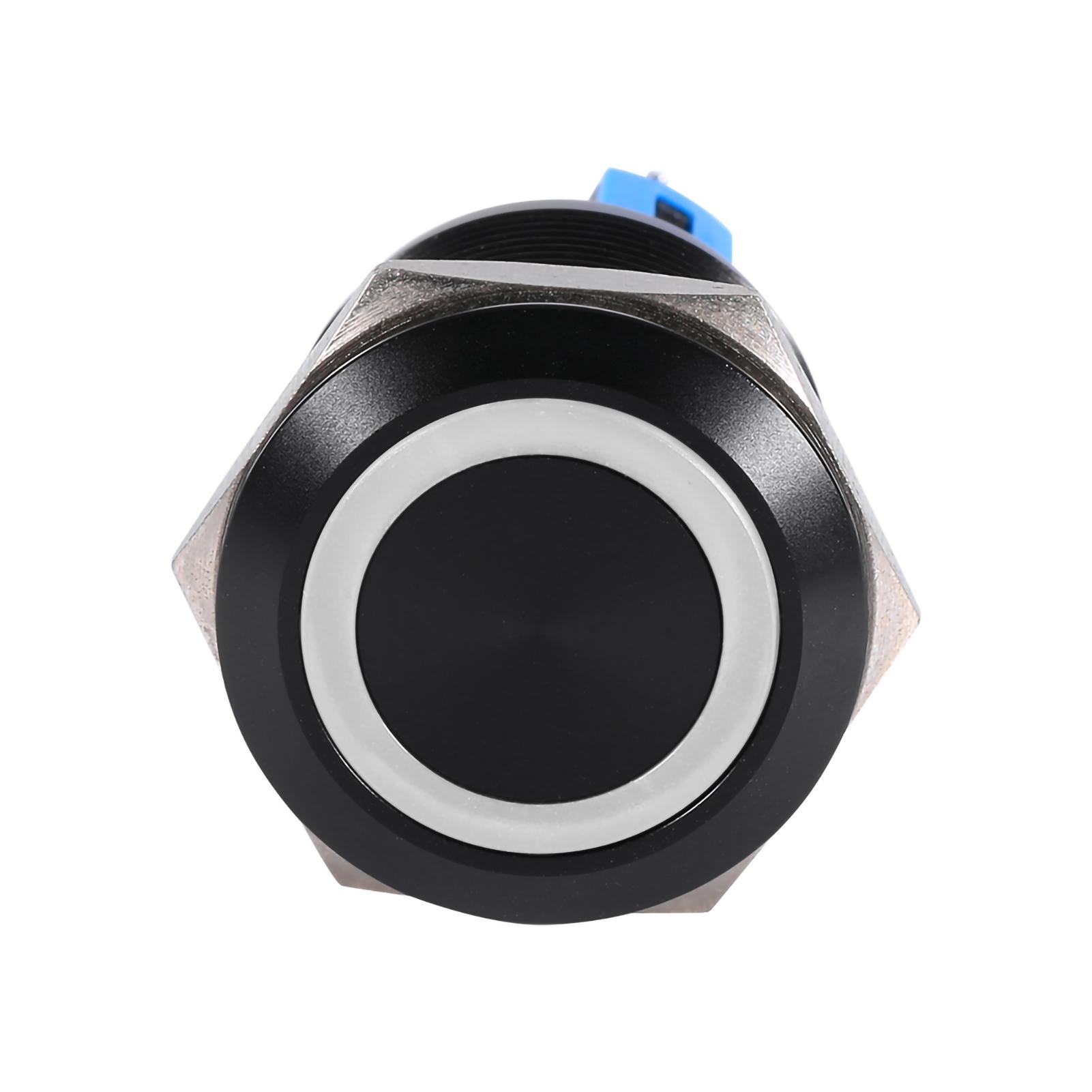 

22мм 12В 24В Водонепроницаемый самоблокирующийся кнопочный переключатель с фиксацией, белый светодиод