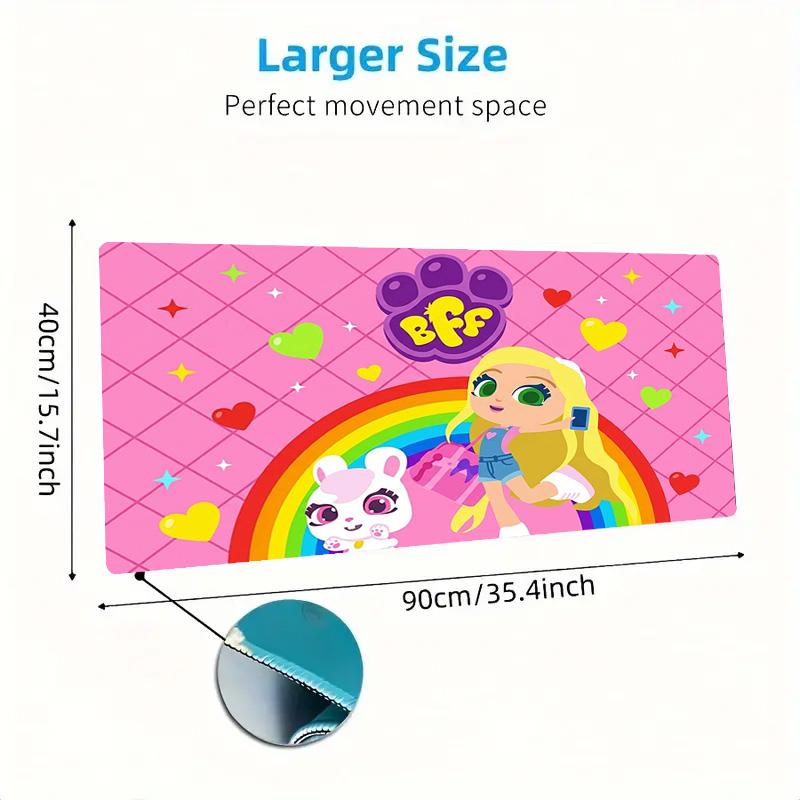 BFF Cartoon Color Mouse Pad Large Gaming Table Cushion Non-slip Laptop Tablet Big Mousepad XXL Mat Mini PC Playmat With Lock edge