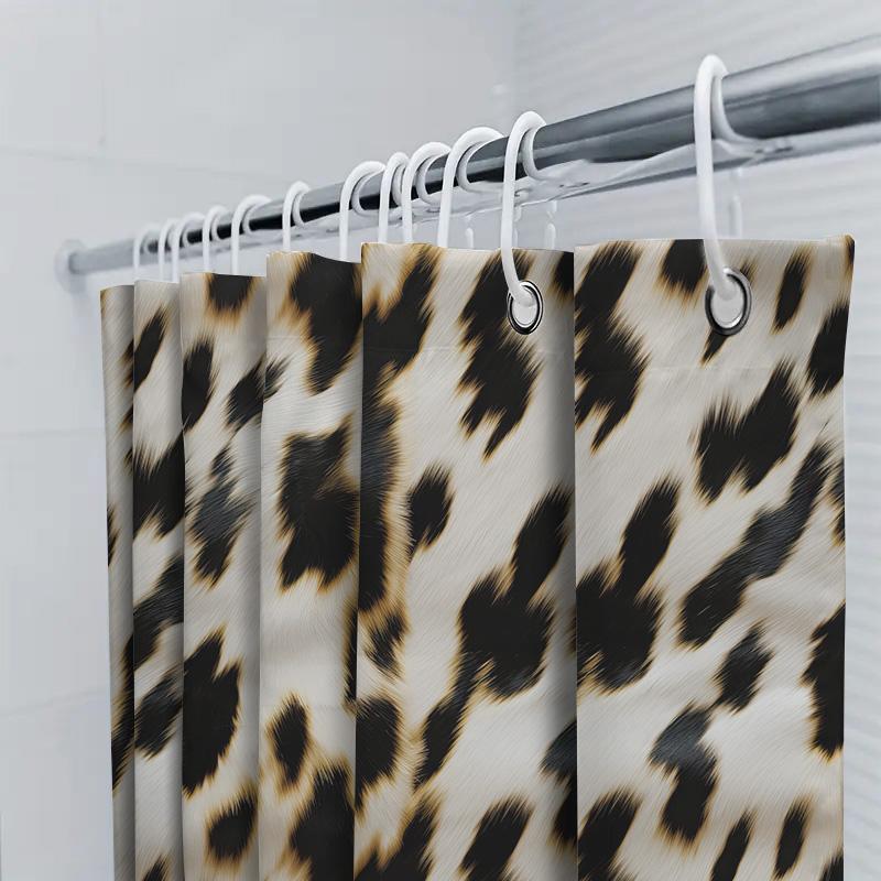 Animal Print Shower Curtain Black White Faux Fur Pattern For Bathroom Decor 72 X 72 Inches Modern Design Home Accessories