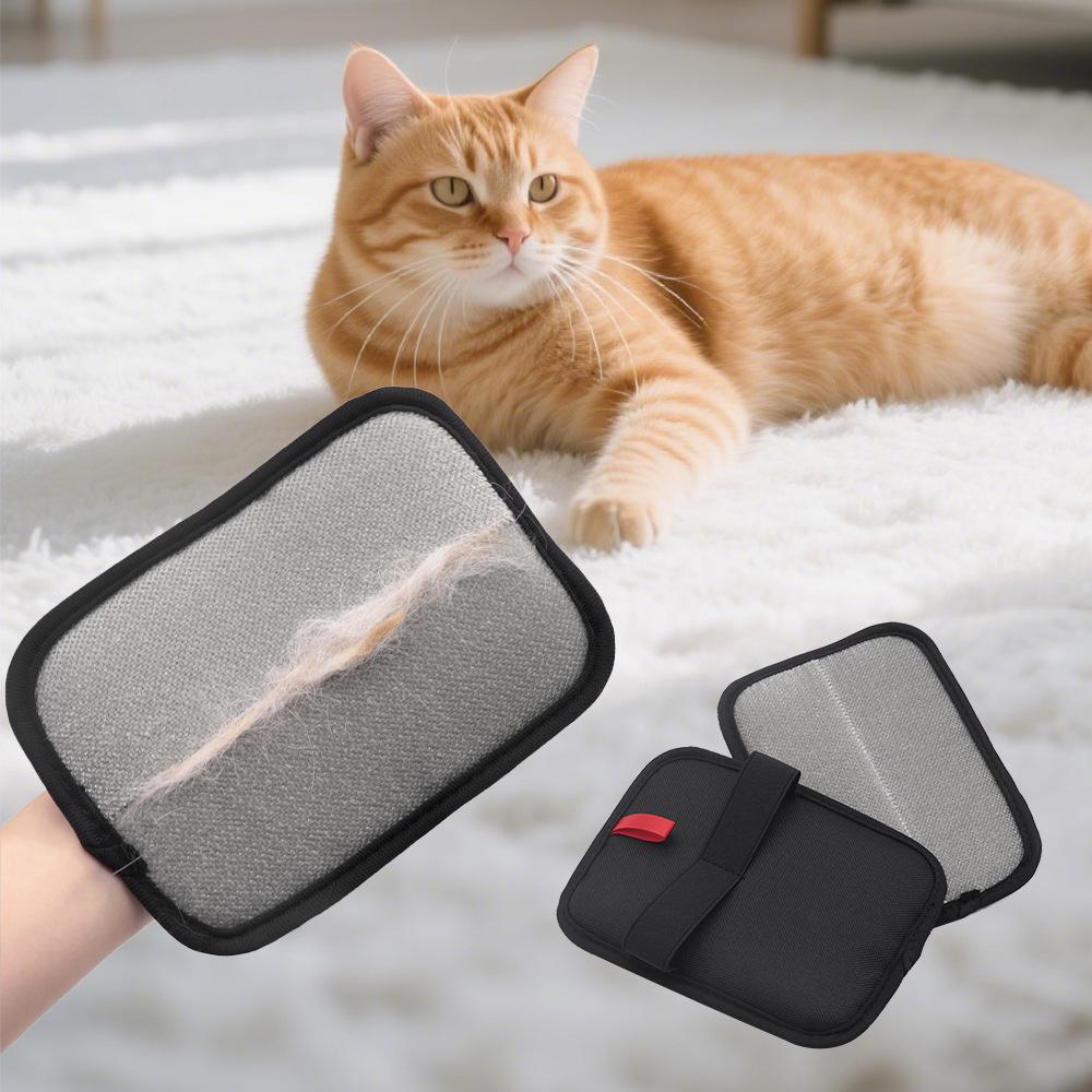 Double-Sided Pet Hair Removal Glove with Thick Bristles for Dogs and Cats