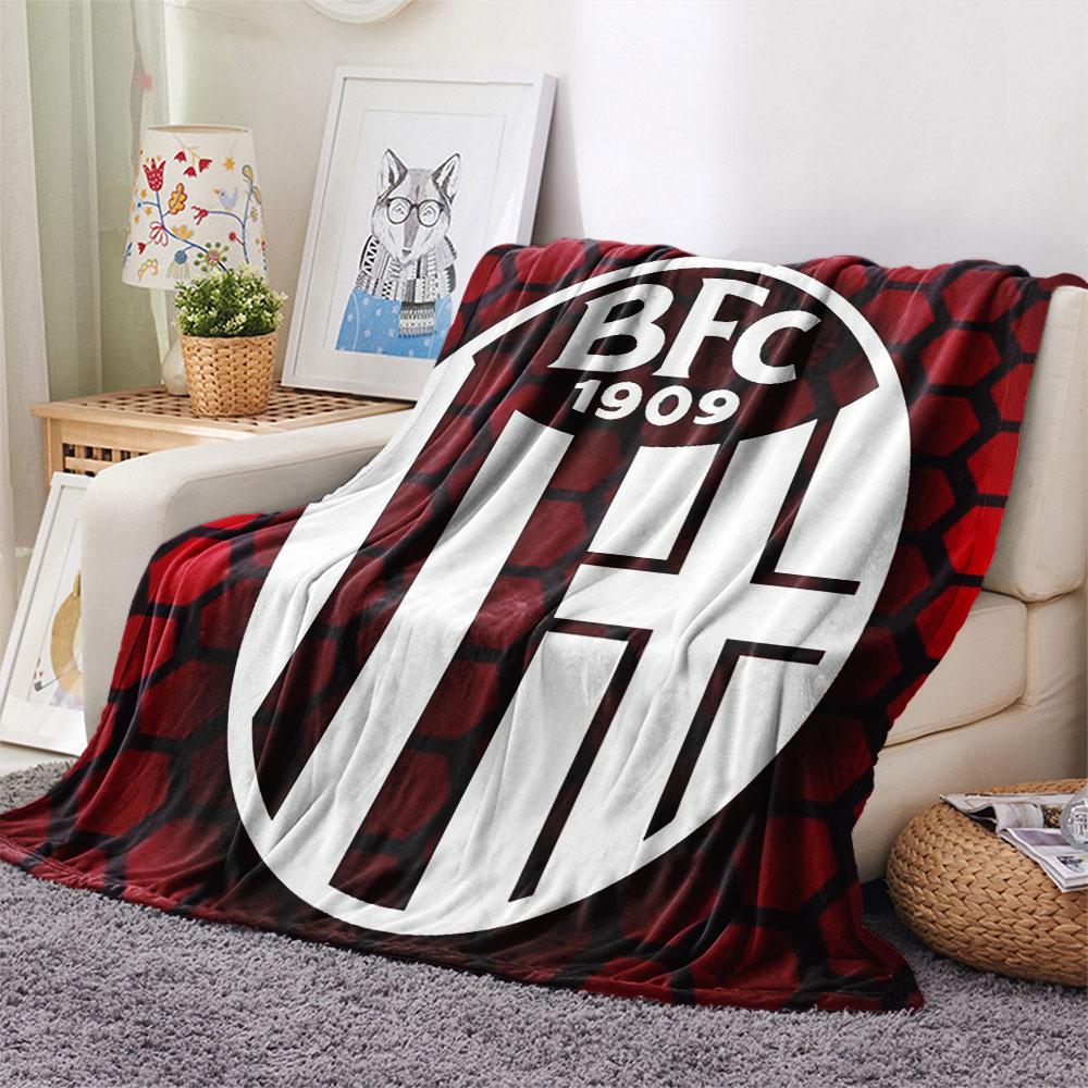 1PC Bologna FC 1909 Patterned Flannel Blanket Suitable For All Seasons for Home Decor Warmth and Comfort Gifts Holiday Present