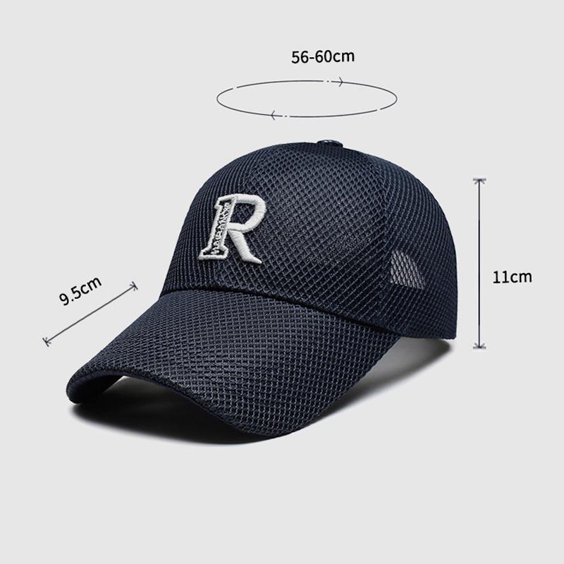 Letter Embroidered Breathable Baseball Cap Men's Summer Sunscreen Outdoor Cap