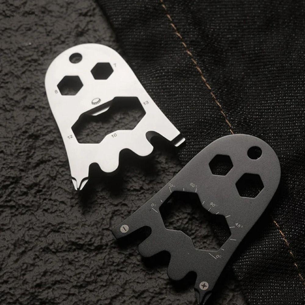 Stainless Steel Card Bottle Opener Halloween Ghost Mountaineering Buckle For Camping and Hiking
