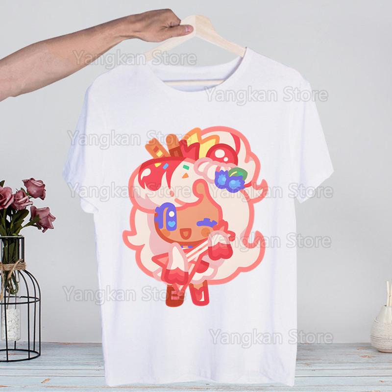 Shadow Milk Cookie Run Kingdom Pure Vanilla Cookie Men's Casual T-shirt High-fashioned Short-sleeved Men's T-shirt Men's Shirt