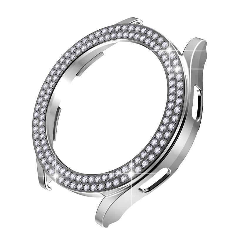Diamond Case for Samsung Galaxy Watch 5/4 40mm 44mm Hollow Out Protective Shell Two Rows Bling Crystal Bumper Cover No Screen