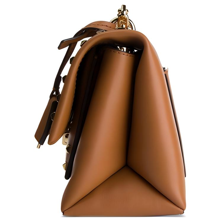 New MICHAEL KORS Cece Leather Shoulder Bag, Crossbody Bag Regular Women's Brown 35F2G0EC1Y-LUGGAGE