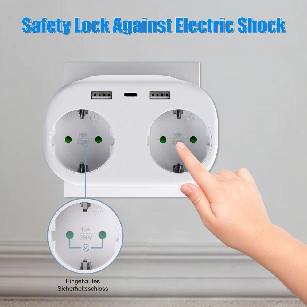 

EU Power Adapter Power Strip Electrical Socket White Wall Socket Charging білий