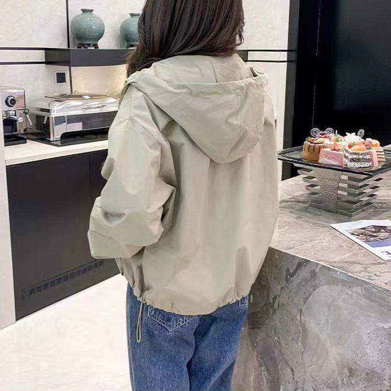 Women's Lapel Loose Solid Color Zipper Long Sleeve Sun Protection Jacket