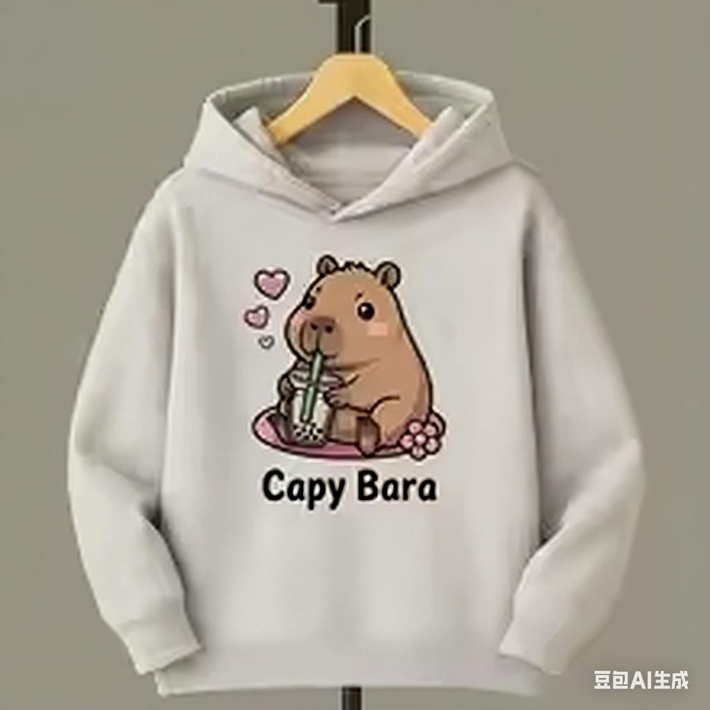 2er-Set Mädchen Kapybara Hoodie Jogginghose 3-12J Kinder Gemütliches Outfit Kapybara Spielkleidung Jungen Alltags-Sport Passendes Outfit