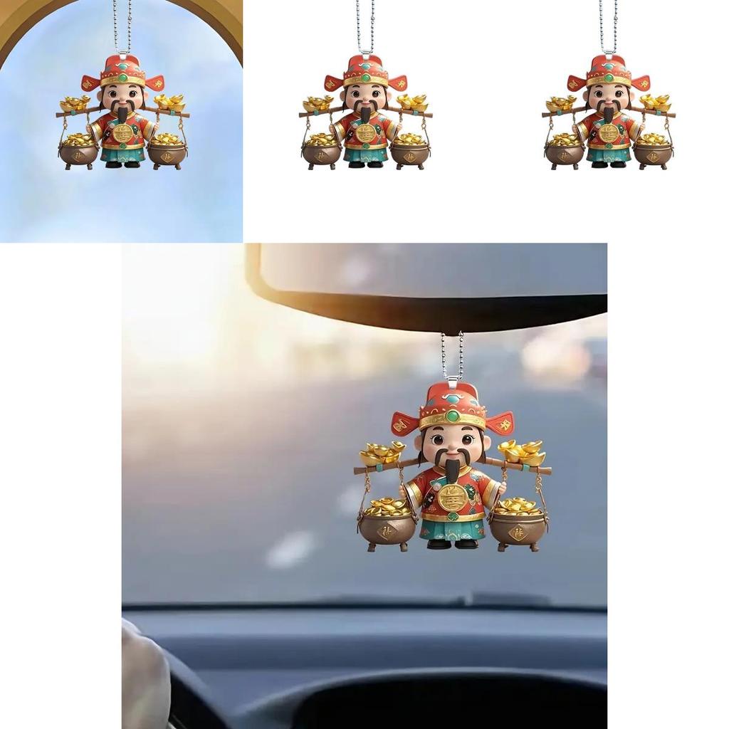 Car Interior Acrylic Decor With Cartoon God Of Wealth Style For Home And Vehicle Decoration