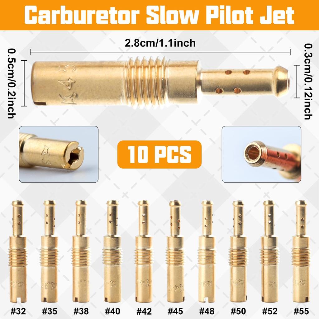 LEONTOOL Aftermarket Carburetor Jet Kit with 30 Carburetor Nozzles Main Jets with 10 Slow