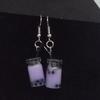 Fashion Women Bubble Tea Drink Dangle Long Ear Hooks Earrings Jewelry Decor