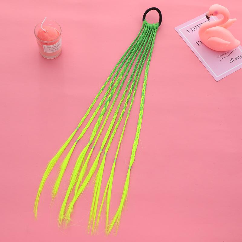 Colorful Braided Hair Ties: Jazz Dance Wig for Kids