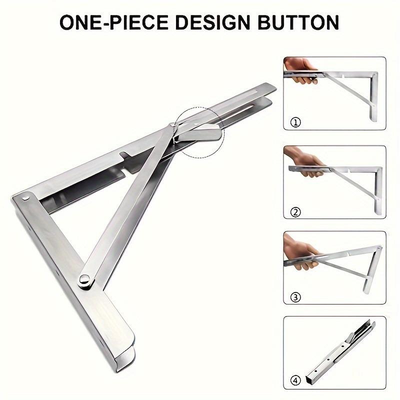 2pcs Heavy Duty Folding Shelf Bracket - Stainless Steel Tripod Bracket , Space Saving Wall Mount, 550 lb Load Capacity