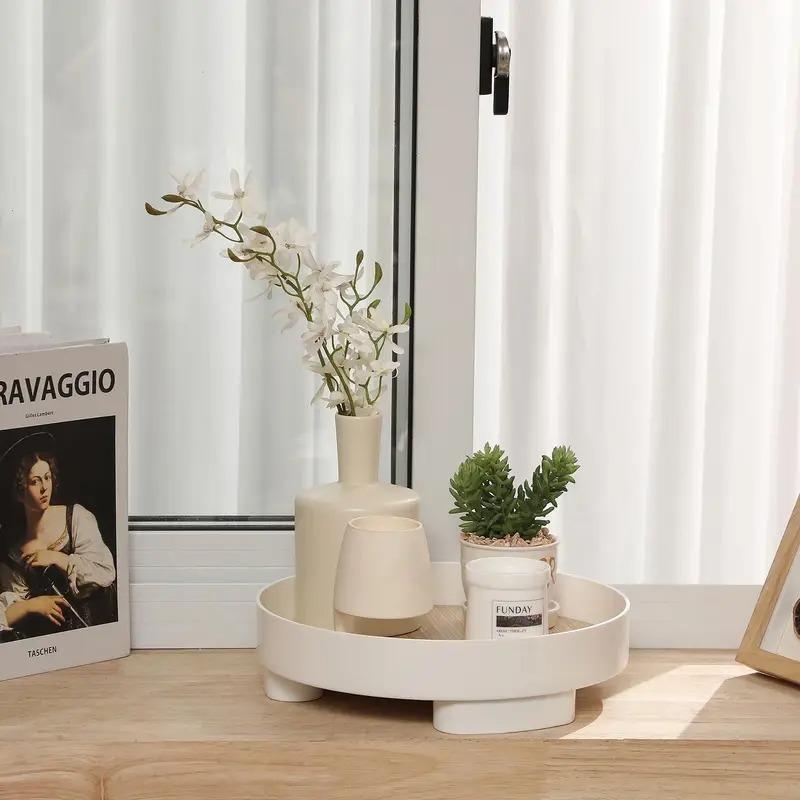 Runde Tablett Aufbewahrungsbox - Moderner Stil, Multifunktionale Aufbewahrungsbox - Heimdekor Tablett, Schlüsselhalter, Make-up- und Schmuckdisplay