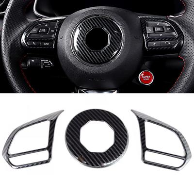 Auto Metall Carbon Fiber Lenkrad Abdeckung Trim Dekoration Rahmen für MG ZS EV HS MG6 MG5 EZS 2018-2024 Zubehör