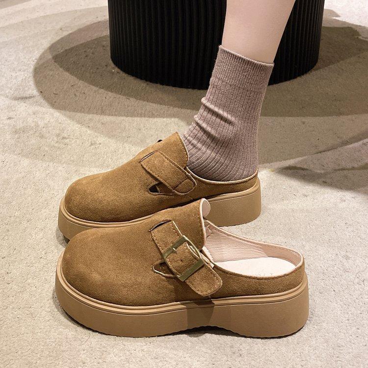 [Youshilai] High-end Thick-soled One-pedal Women's 2025 Spring New Baotou Casual Versatile Lazy Single Shoes