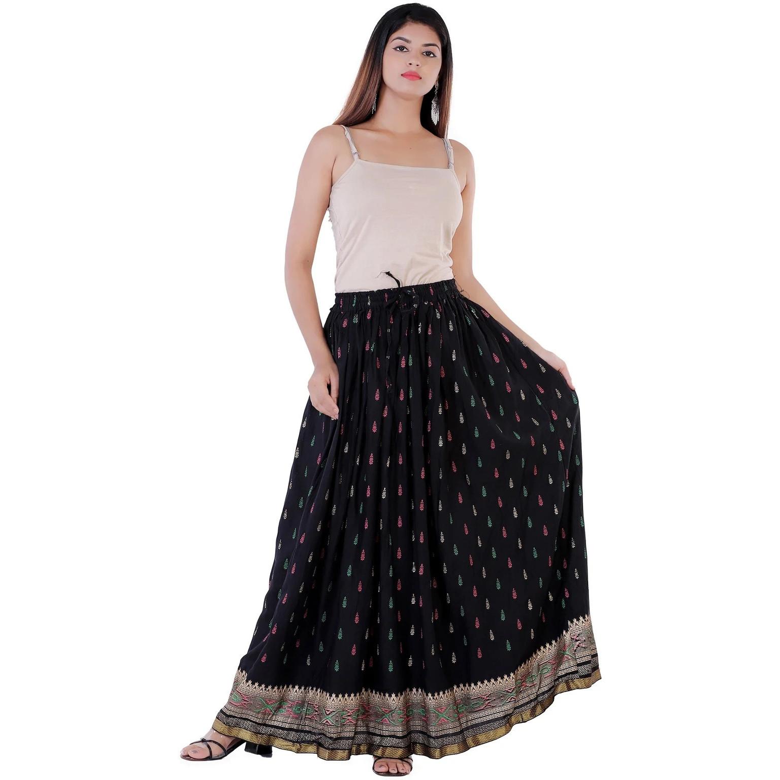 Indian Women s Casual Wear Long Skirt Bollywood Party Wear Ethnic Flared Skirt Free