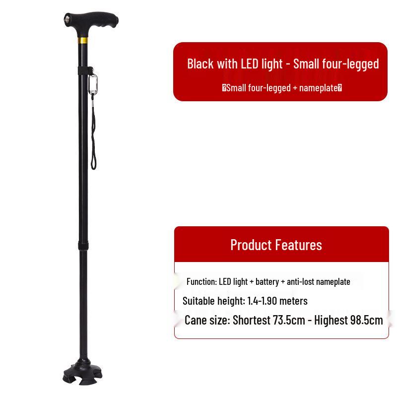 Yunxiang Retractable Non-slip Aluminum Walking Cane with LED Light
