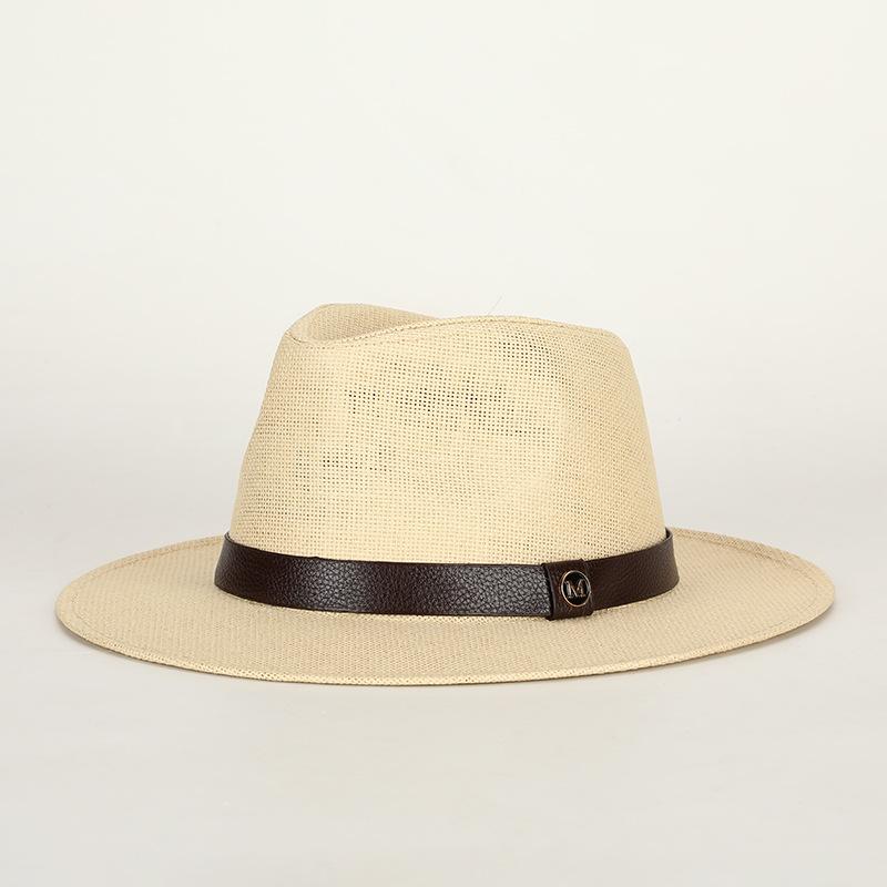 Spring Summer New Panama Straw Hat Fashion British Style Sun Protection Hat For Men Belted Paper Straw Beach Cap For Women