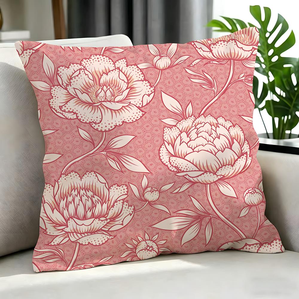Art PPeony Pattern Cushion Cover Cushion Cover Set Pcs x x x Pillowcase Decorative Sofa Home Decor