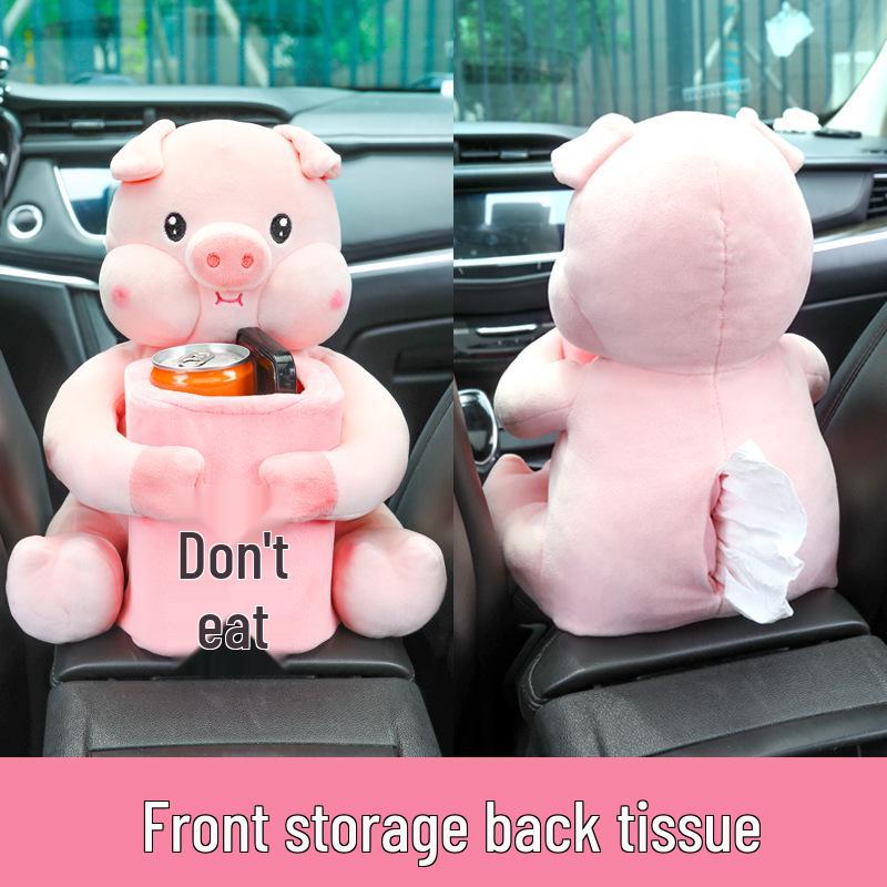 Creative Car Armrest: Two-in-One Tissue Holder & Trash Can - Cute Car Interior Decoration