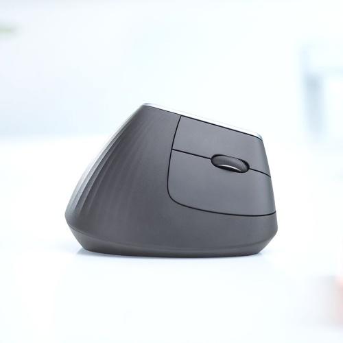 Logitech MX Vertical Ergonomic Wireless Mouse RF Wireless+Bluetooth, 4000 DPI, Graphite