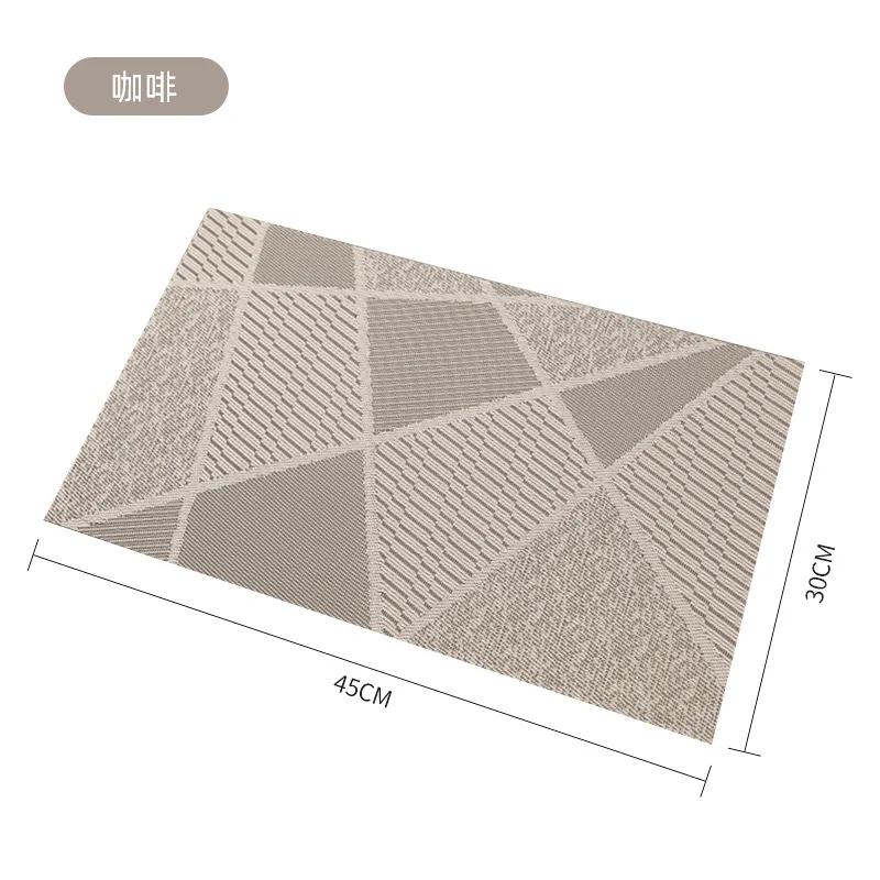 4PCS European Style Waterproof Table Placemat PVC Washable Coasters for Table Rectangle 30x45CM Anti-slip pad Dining Table Decor