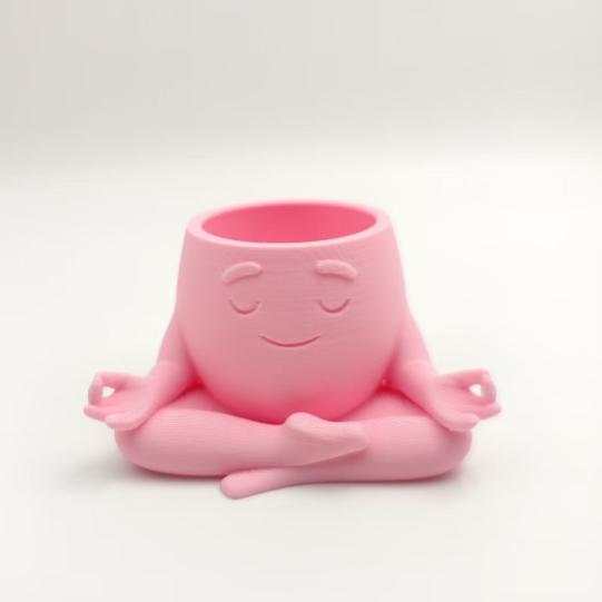 1PCS 3D Printed New Meditation Sitting Flower Pot for Succulent Planting, Office Desk Ornament