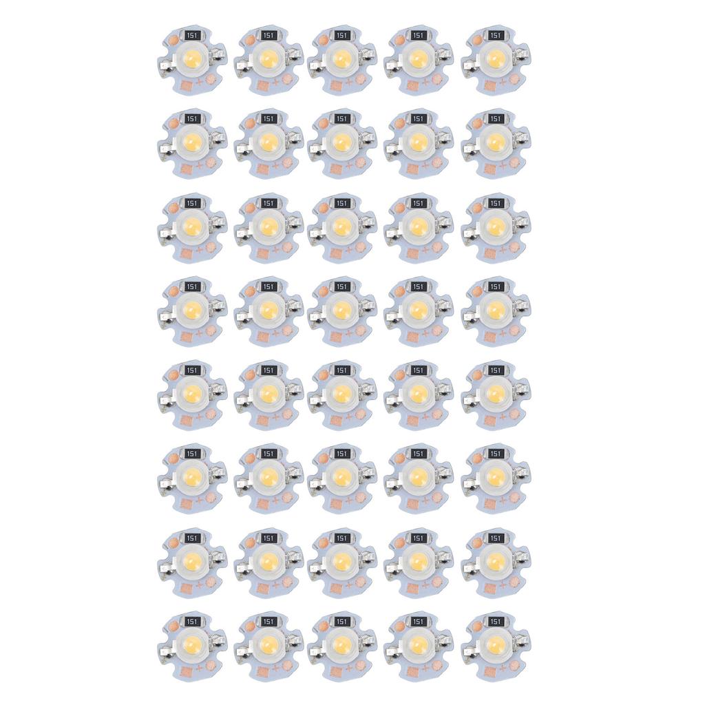 40pcs LED Chip Bulb 1W 24V 16mm/0.6in Aluminum Base Low Power Consumption Lamp Beads for