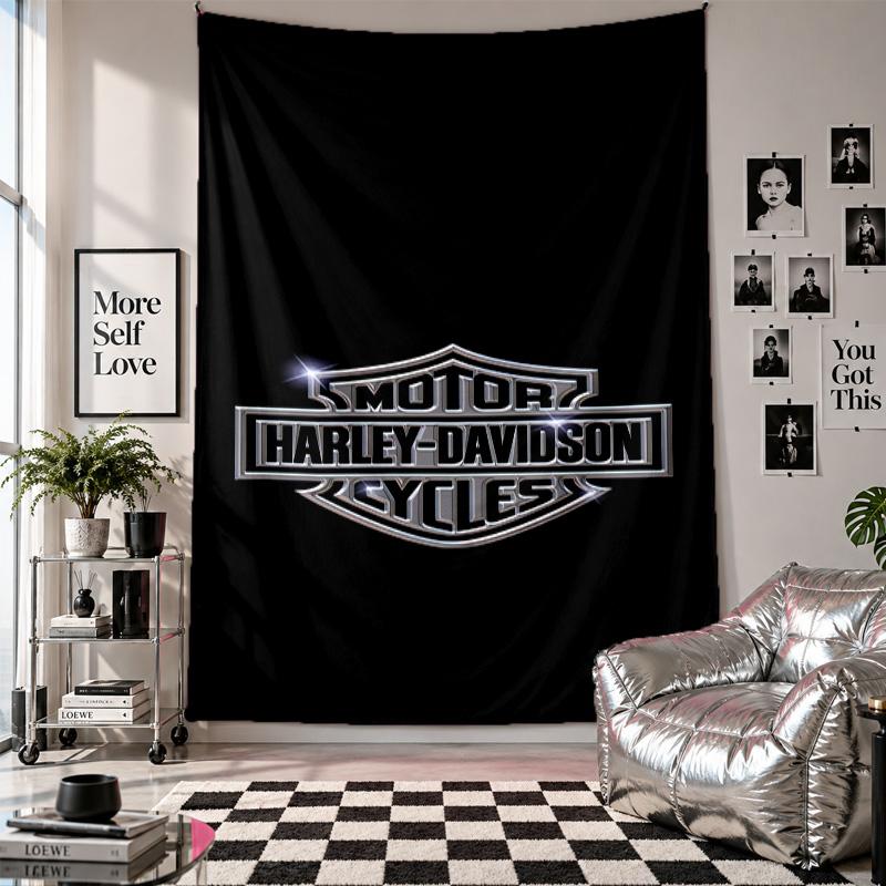 Arazzo da PareteArte Harley-DavidsonTessuto da AppendereCopertura Decorativa di Sfondo per Decorazione della Stanza