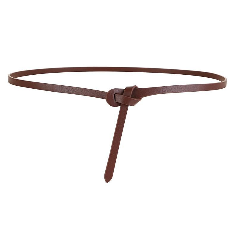 Koeienhuid Riem Dames Zacht Echt Leer Geknoopte Band Jurk Accessoires Gotisch Retro Luxe Designer Tailleband Korset voor Dames 120cm gray