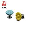 KAK Chrysanthemum Ceramic Handles Drawer Knobs Cupboard Door Handles for Kids Room Cabinet Handles with screws Furniture Handles