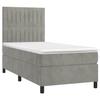 Vidaxl Letto Continentale Con Materasso, Grigio Chiaro, Velluto, 90X190 Cm