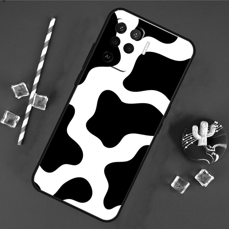 Spotted Cow Skin Print Case For Oppo A40 A60 A80 A16 A76 A96 A18 A38 A58 A78 A98 A91 A15 A17 A74 A94 A54 A57S Cover