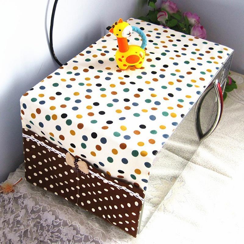 Pastoral Style Floral Plaid Prined Microwave Oven Fridge Thicken Dustproof Cover with Storage Bag