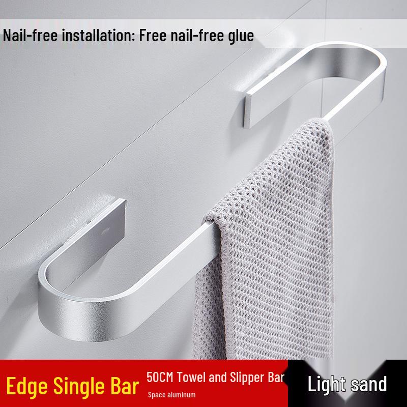 Jessite No-Drill Wall-Mounted Aluminum Towel and Slipper Rack