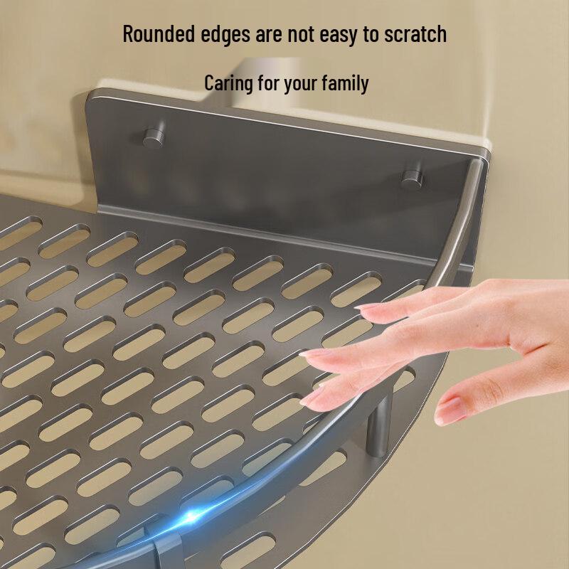 Qianyu No-Drill Aluminum Bathroom Corner Shelf