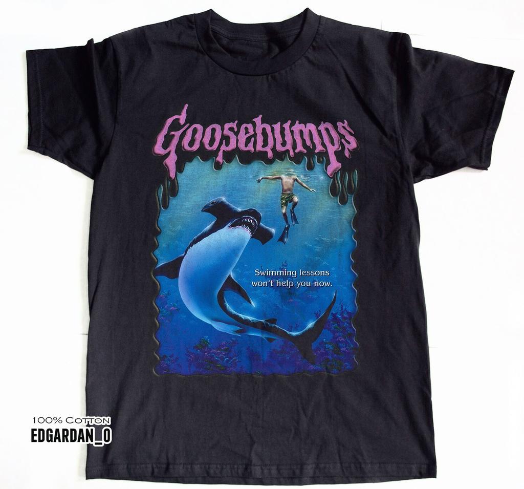 Goosebumps Vintage Deep Trouble Halloween Unisex Black Tshirt Size SXL