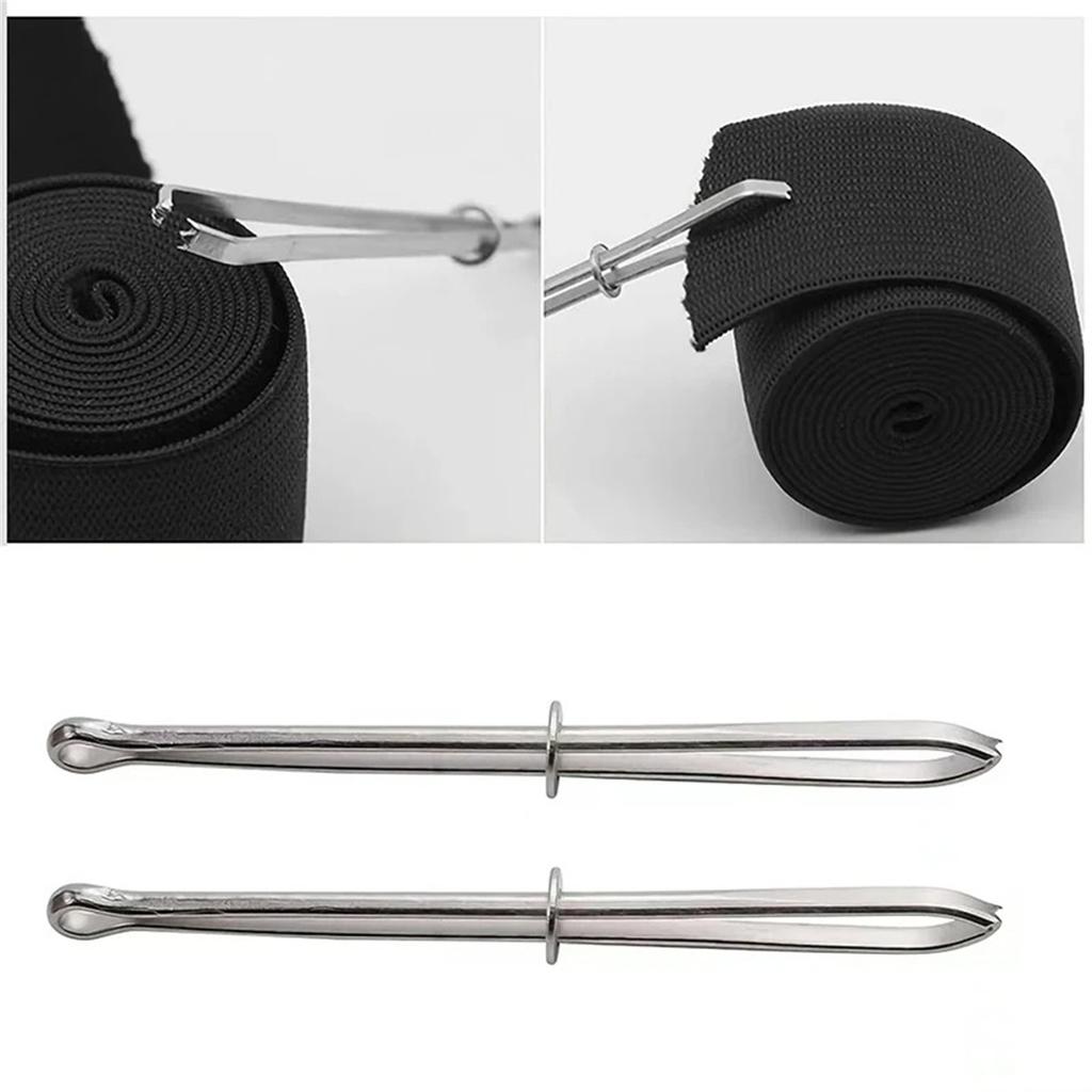 1/10Pcs Stainless Steel Garment Clips Sewing DIY Tools Elastic Band Tape Punch Cross Stitch Threader Wear Rope Elastic Clamp