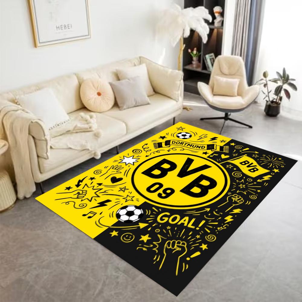 Bvb Borussia Dortmund Football Club Floor Mat Design For Dining Room Balcony Playrooms Kitchen Antislip Rug Anime Office Decor Perfect Gift For Womenm