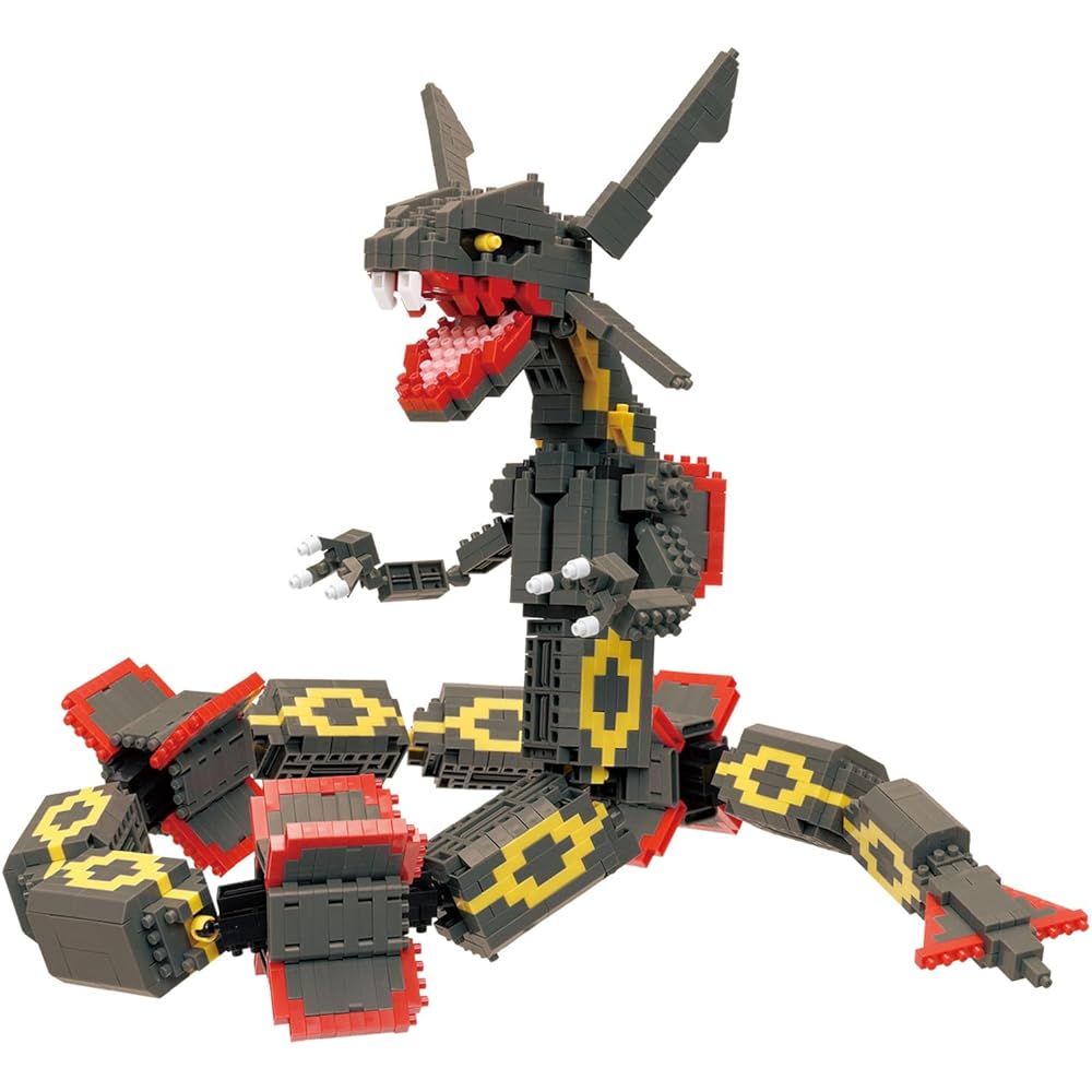 Kawada Nano Block Pocket Monster Black Rayquaza Extreme 7x42x21cm Building Set for Ages 12 and Up