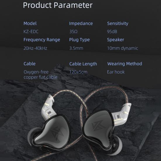 KZ Wired Earphone High Fidelity Line Control ABS Noise Reduction In-ear Headset for Phone