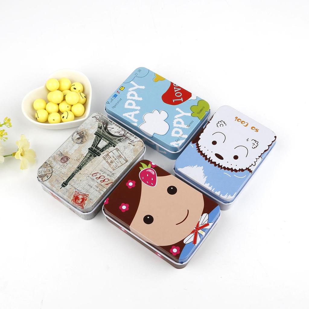 Small Storage Boxes Mini Cute Kawaii Cartoon Tin Metal Box Case Home Storage Organizer For Jewelry Kids Toy Gift Home Supplies