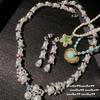 Vine Mermaid Tears, Snowflake Gem Pearl Necklace Vintage Plated 18K Gold, Colorful Star Pearl Necklace