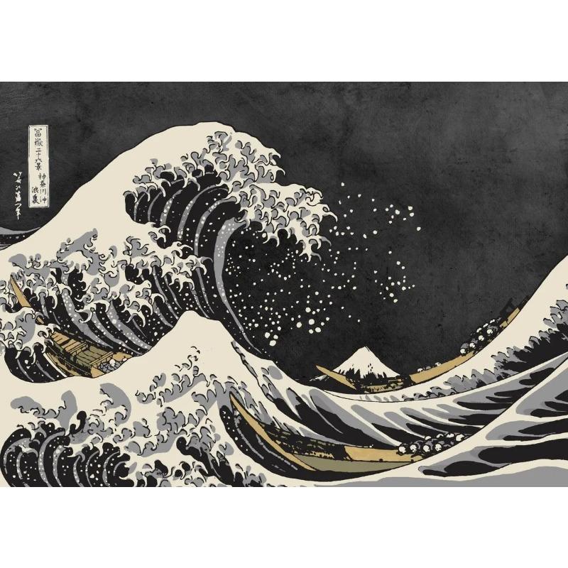 Colorful Kanagawa Giant Wave Retro Art Poster Japanese Ukiyoe Fuji Mountain Canvas Painting Wall Prints Picture Room Home Decor